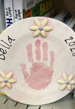 Flower Handprint Plate